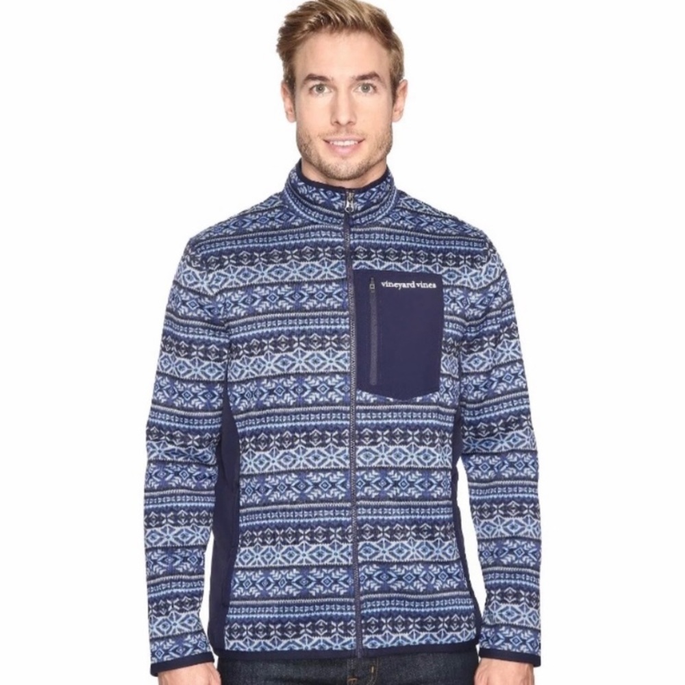 VINEYARD VINES Fair Isle Fleece Jacket Zip Men’s medium